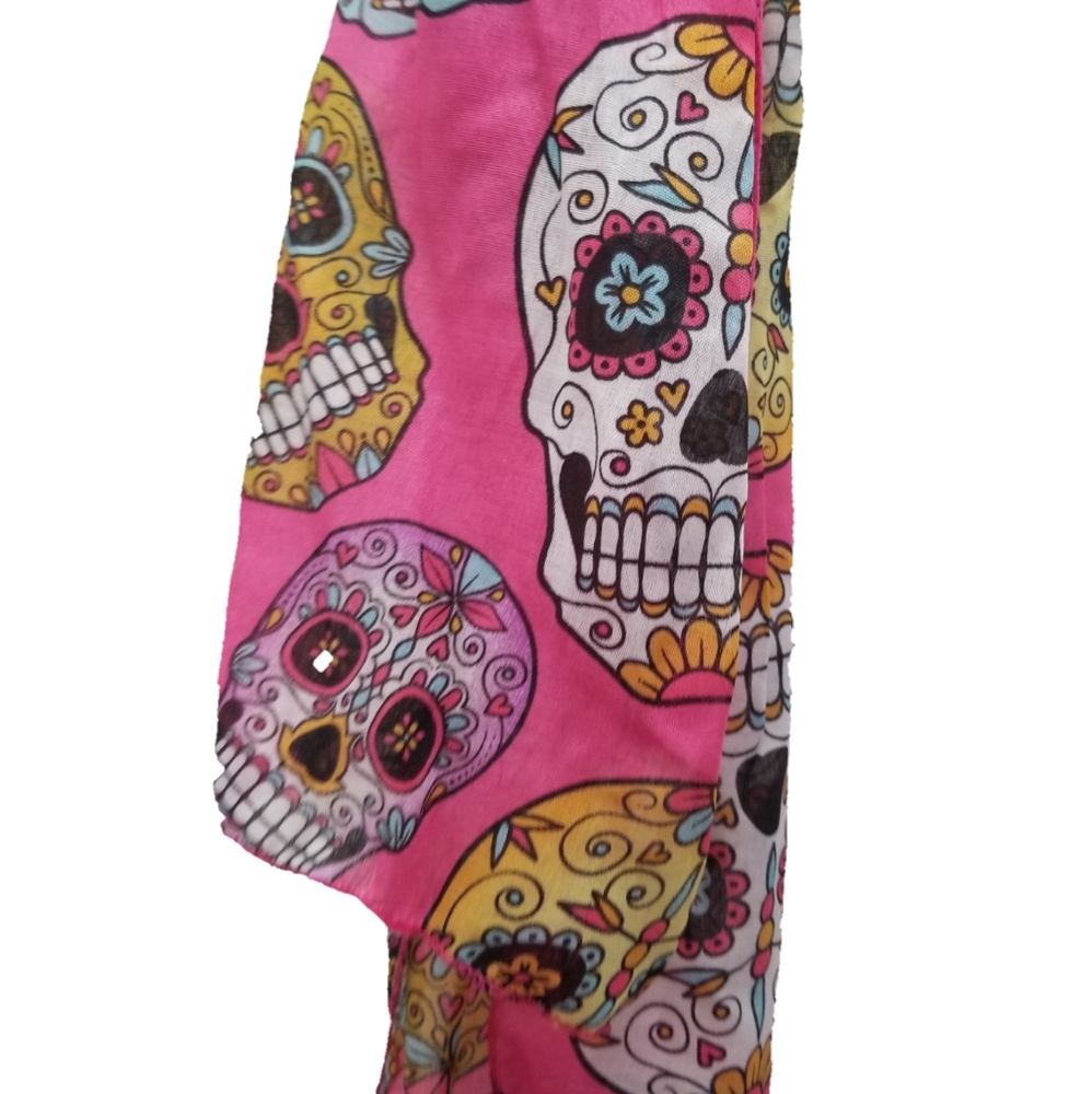 Pink Scarf Sugar Mexican Skulls Christmas Stocking Stuffer Christmas Gift Idea